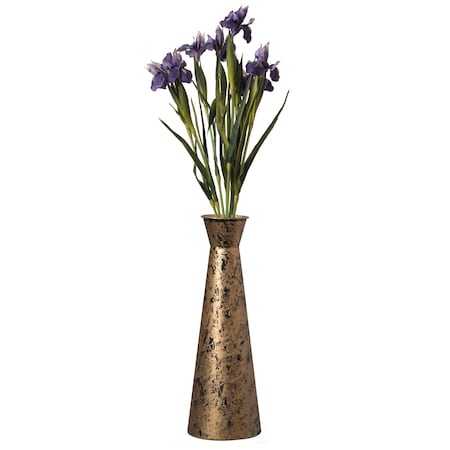 Uniquewise Brushed Paint Unique Straight Design Metal Floor Vase for Entryway, Living or Dining Room, Small QI004445.S